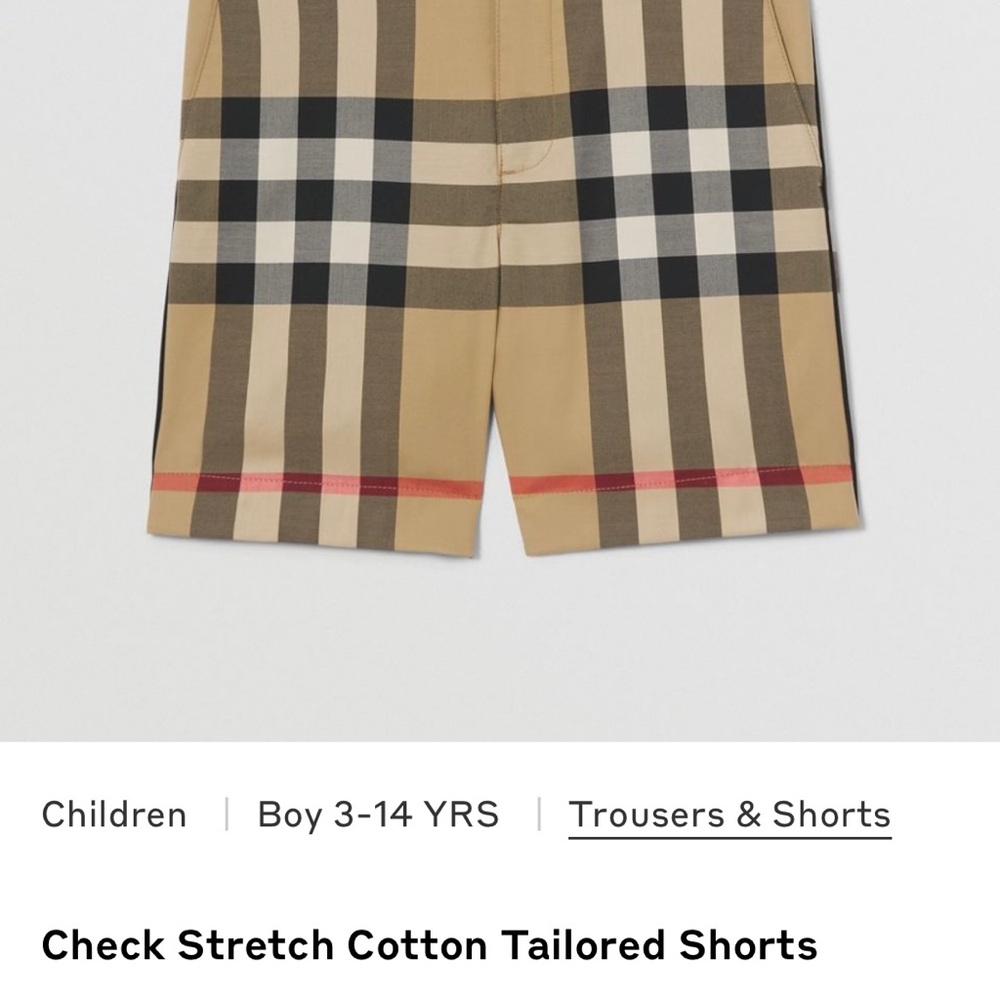 Boys Burberry Tailored Shorts